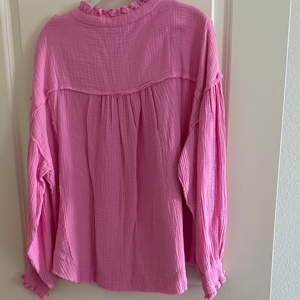 Fate Women's Vibrant Pink Long Sleeve Blouse - Picture 3 of 3